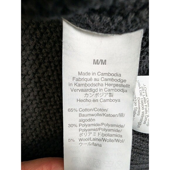 J. Crew Women's Classic Crew Neck Sweater Size Medium Ribbed Knit Black Preppy - Picture 7 of 11